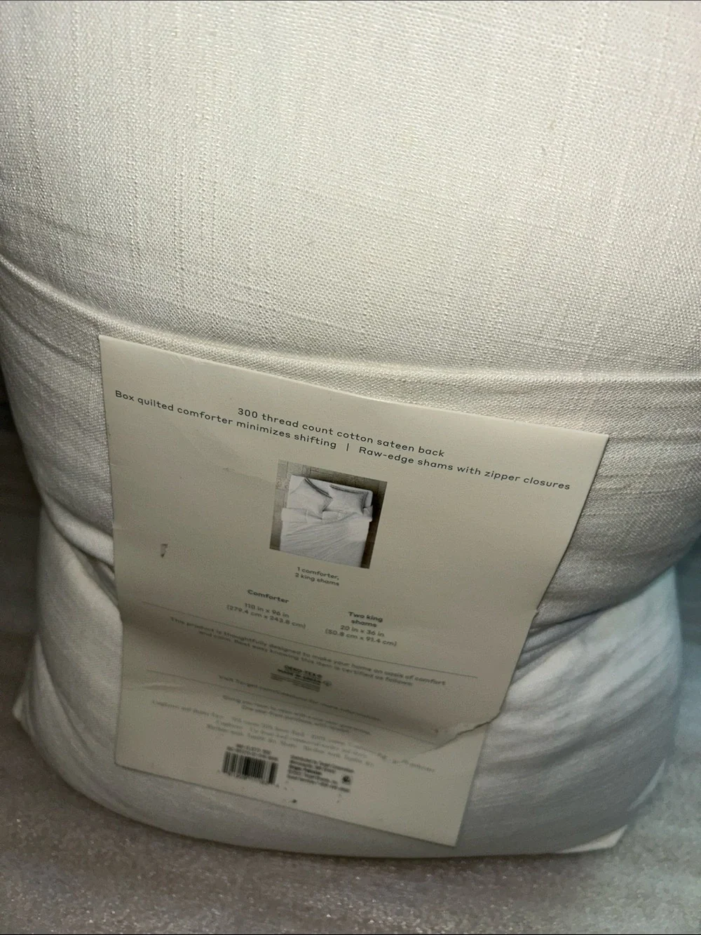 Casaluna King/ Cal King Heavyweight Linen Blend Comforter Set - White